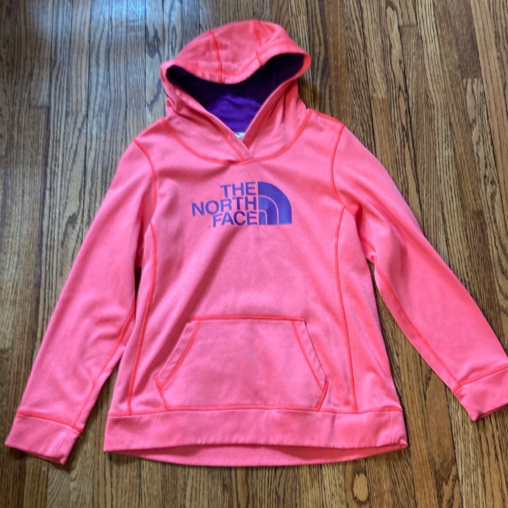 Lg North Face hooded sweatshirt.